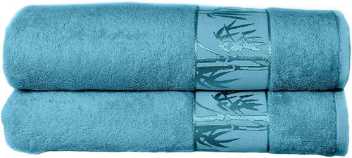 Set of 2 Luxury Super Soft Bath Towels – Premium Viscose Derived from Bamboo & Turkish Cotton for the Ultimate Bath Experie