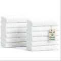 Washcloths 12 Pack, Luxury Cotton Bathroom Washcloths, Soft Washcloths for Face 13"X13" Wash Cloths - White
